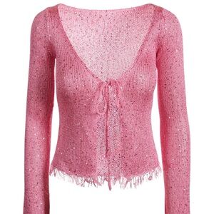 Asta resort hot pink sparkle sacha knit top size small